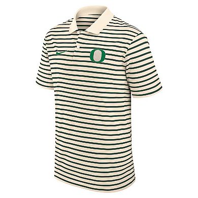 Men's Nike Tan Oregon Ducks Solid Foundation Striped Performance Polo