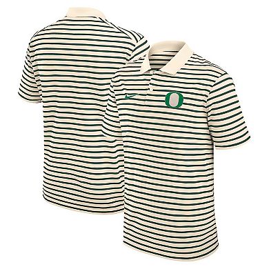 Men's Nike Tan Oregon Ducks Solid Foundation Striped Performance Polo