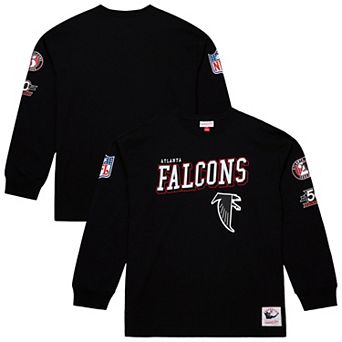 Men's Mitchell & Ness Black Atlanta Falcons Training Camp Vintage Logos Long Sleeve T-Shirt