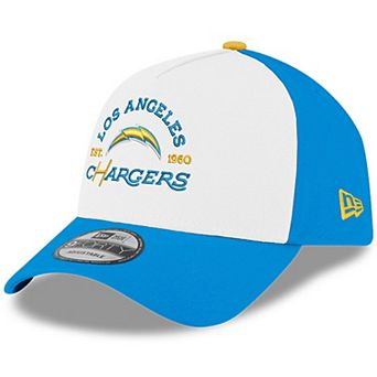 Men's New Era White/Powder Blue Los Angeles Chargers Charger Power A-Frame 9FORTY Adjustable Hat