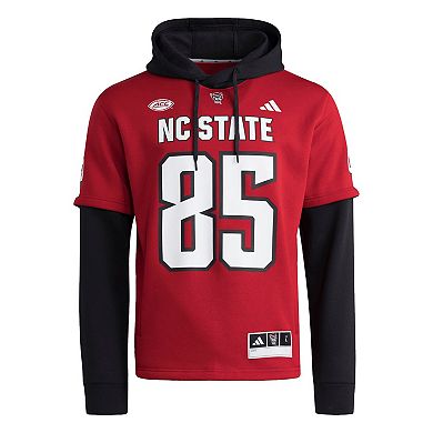 Men's adidas Red NC State Wolfpack Jersey Pullover Hoodie