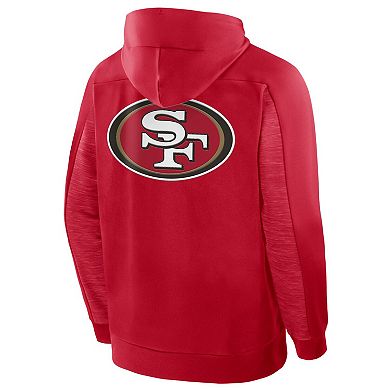 Men's Fanatics Scarlet San Francisco 49ers Checkdown Pass Full-Zip Hoodie