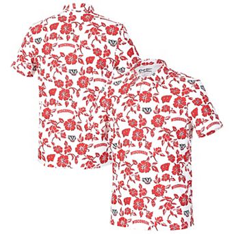 Men's Reyn Spooner White Wisconsin Badgers Pua Performance Polo