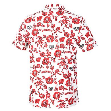 Men's Reyn Spooner White Wisconsin Badgers Pua Performance Polo
