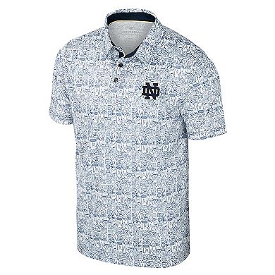 Men's Colosseum Navy Notre Dame Fighting Irish It's Time! Allover Print Polo
