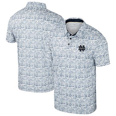 Men's Colosseum Navy Notre Dame Fighting Irish It's Time! Allover Print Polo