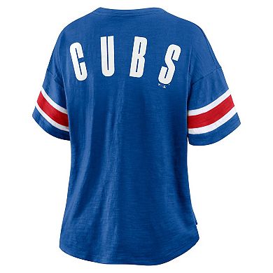 Women's Fanatics Royal Chicago Cubs Curl Route T-Shirt