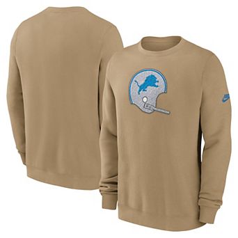Men's Nike Tan Detroit Lions Swing Pass Rewind Club Pullover Sweatshirt