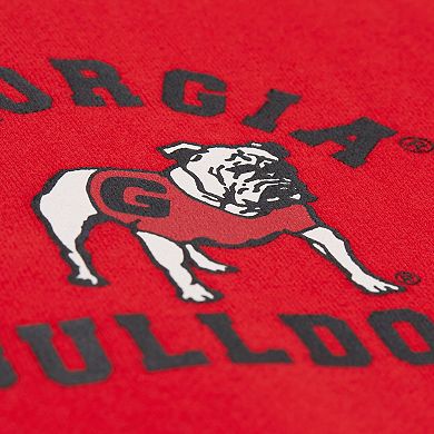 Women's Mitchell & Ness Red Georgia Bulldogs Multi-Hit Crewneck Pullover Sweatshirt
