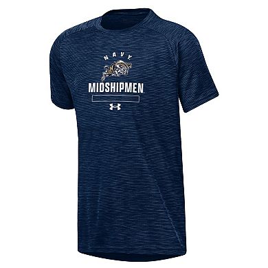 Youth Under Armour Heather Navy Navy Midshipmen Ultra Soft Rye Tech Performance T-Shirt