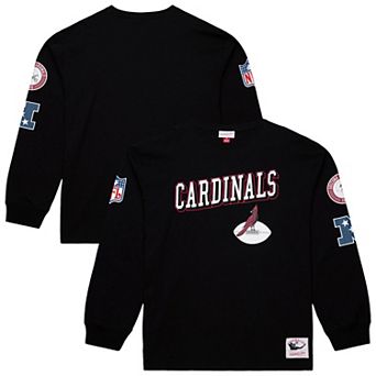 Men's Mitchell & Ness Black Arizona Cardinals Training Camp Vintage Logos Long Sleeve T-Shirt