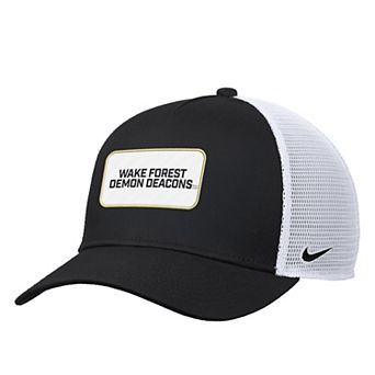 Men's Nike Black Wake Forest Demon Deacons 2025 On-Field Rise Trucker Performance Adjustable Hat