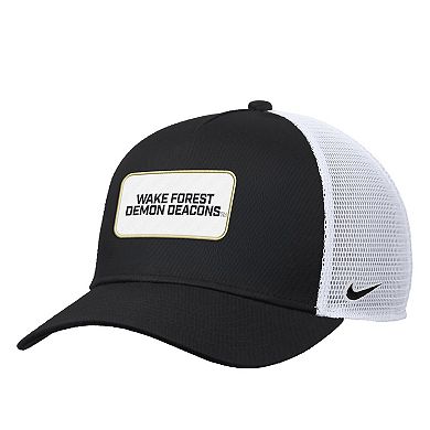 Men's Nike Black Wake Forest Demon Deacons 2025 On-Field Rise Trucker Performance Adjustable Hat