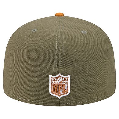 Men's New Era Olive/Brown Miami Dolphins Color Pack A-Frame 59FIFTY Fitted Hat
