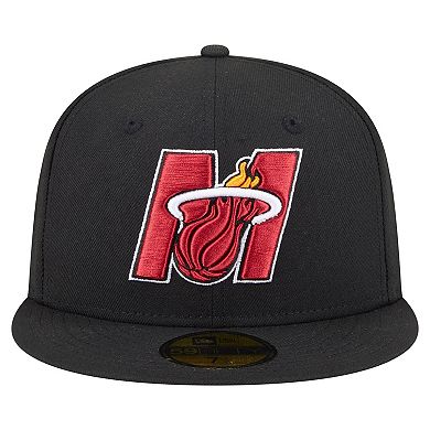 Men's New Era Black Miami Heat Deceptor 59FIFTY Fitted Hat
