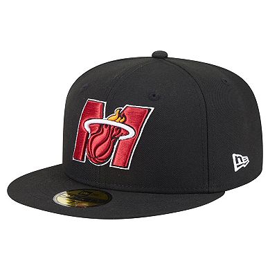 Men's New Era Black Miami Heat Deceptor 59FIFTY Fitted Hat