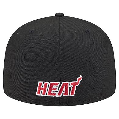 Men's New Era Black Miami Heat Deceptor 59FIFTY Fitted Hat