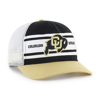 Youth '47 Black/Gold Colorado Buffaloes Super Stripe Hitch Adjustable Trucker Hat