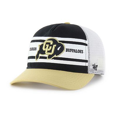 Youth '47 Black/Gold Colorado Buffaloes Super Stripe Hitch Adjustable Trucker Hat