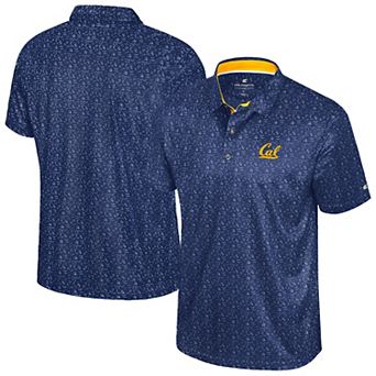 Men's Colosseum Navy Cal Bears Football Print Polo