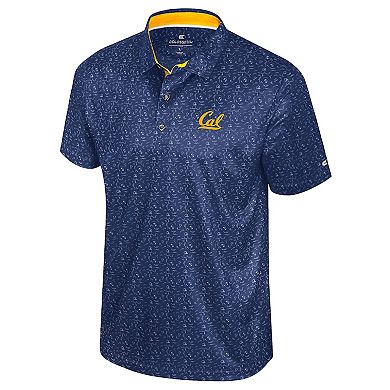 Men's Colosseum Navy Cal Bears Football Print Polo