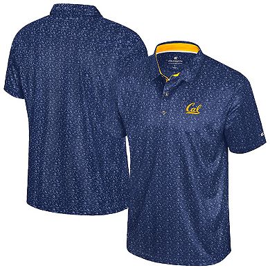 Men's Colosseum Navy Cal Bears Football Print Polo