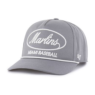 Men's '47 Gray Miami Marlins Foundational Hitch Adjustable Hat
