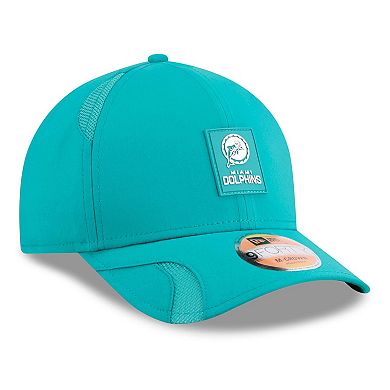 Men's New Era Aqua Miami Dolphins 2025 Sideline Throwback M-Crown 9FORTY Adjustable Hat