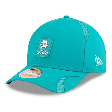 Men's New Era Aqua Miami Dolphins 2025 Sideline Throwback M-Crown 9FORTY Adjustable Hat