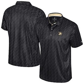 Men's Colosseum Black Army Black Knights Football Print Polo