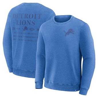 Men's Fanatics Blue Detroit Lions Deep Route Pullover Sweatshirt