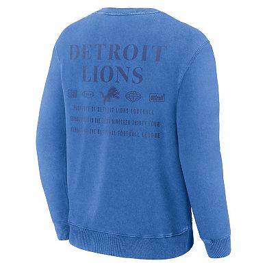 Men's Fanatics Blue Detroit Lions Deep Route Pullover Sweatshirt