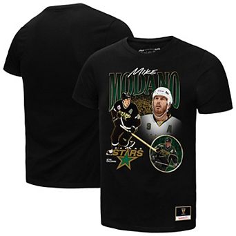 Men's Mitchell & Ness Mike Modano Black Dallas Stars Player Collage Name & Number T-Shirt