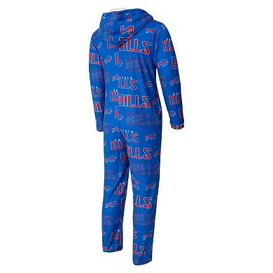Men's Concepts Sport Royal Buffalo Bills Shuffle All-Over-Print Microfleece Full-Zip Union Suit