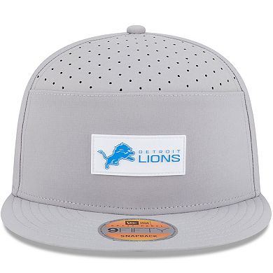 Men's New Era Gray Detroit Lions 2025 Sideline Split Panel 9FIFTY Snapback Hat