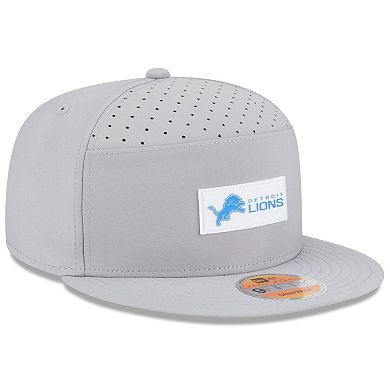 Men's New Era Gray Detroit Lions 2025 Sideline Split Panel 9FIFTY Snapback Hat