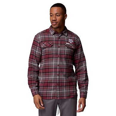 Men's Columbia Maroon Texas A&M Aggies Flare Gun Omni-Wick Flannel Long Sleeve Button-Up Shirt