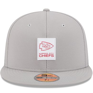 Men's New Era Gray Kansas City Chiefs 2025 Sideline 59FIFTY Fitted Hat