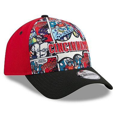 Youth New Era Red/Black Cincinnati Reds 2025 MLB Diamond Hero Edition A-Frame 9FORTY Adjustable Hat