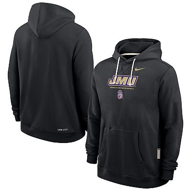 Men's Nike Black James Madison Dukes 2025 Sideline Standard Issue Dri-FIT Hoodie