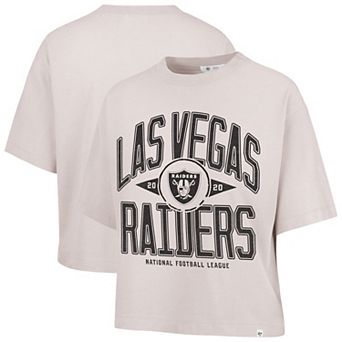 Women's '47 Natural Las Vegas Raiders Cropped Windthrow Ravine T-Shirt