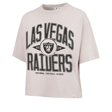 Women's '47 Natural Las Vegas Raiders Cropped Windthrow Ravine T-Shirt