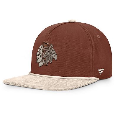 Men's Fanatics Brown/Cream Chicago Blackhawks Reminisce Vintage Adjustable Hat