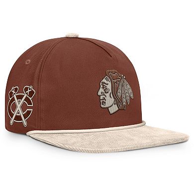 Men's Fanatics Brown/Cream Chicago Blackhawks Reminisce Vintage Adjustable Hat