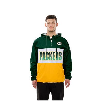 Men's New Era Green Green Bay Packers Ripstop Quarter-Zip
