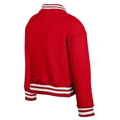Youth New Era Red Kansas City Chiefs Chenille Applique Fleece Full-Snap Jacket