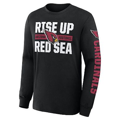 Men's Fanatics Black Arizona Cardinals Hometown Sweep Legacy Long Sleeve T-Shirt