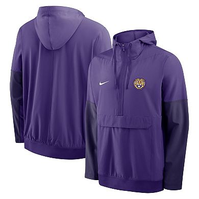 Men's Nike Purple LSU Tigers Anorak Half-Zip Hoodie Jacket