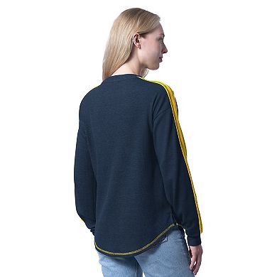 Women's G-III 4Her by Carl Banks Navy Denver Nuggets Advantage Tri-Blend Long Sleeve T-Shirt
