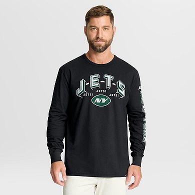 Men's Fanatics Black New York Jets Hometown Sweep Legacy Long Sleeve T-Shirt